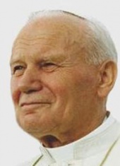 Karol Wojtyła By Uncredited; retouch of Image:JohannesPaulII.jpg [Public domain], via Wikimedia Commons