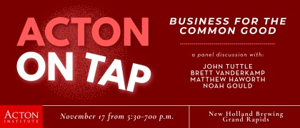 A grpahics with event details for Acton on Tap